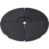 Berkfield Home Umbrella Base Fan-shaped 4 pcs Black