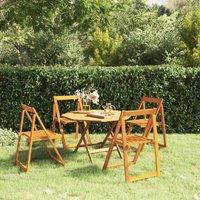 Berkfield Home Folding Garden Chairs 4 pcs Solid Wood Acacia in Brown