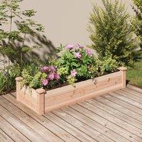 Berkfield Home Garden Raised Bed with Liner 120x45x25 cm Solid Wood Fir in Brown | Size: 120 x 45 x 25 cm