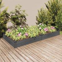 Berkfield Home Garden Raised Bed with Liner Grey 240x120x25 cm Solid Wood Fir | Size: 240 x 120 x 25 cm