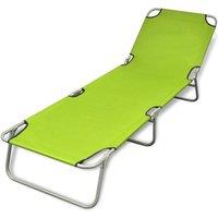 Berkfield Home Folding Sun Lounger Powder-coated Steel Apple Green