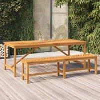 Berkfield Home Garden Dining Table 200x90x74 cm Solid Wood Acacia in Brown | Size: 200 x 90 x 74 cm