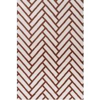 THE RUGS Loft Herringbone Living Room Area Rug & Runners Soft Pile in Terracotta | Size: 200 cm x 290 cm