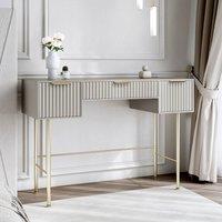 CARME HOME Lara Mocha Dressing Table - Ridged front & side finished in Brown