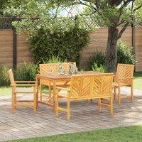 Berkfield Home 5 Piece Garden Dining Set Solid Wood Acacia in Brown
