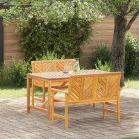 Berkfield Home 3 Piece Garden Dining Set Solid Wood Acacia in Brown