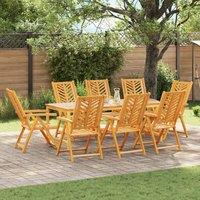 Berkfield Home 9 Piece Garden Dining Set Solid Wood Acacia