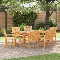 Berkfield Home Garden Dining Set 6 pcs Brown Medium Solid wood