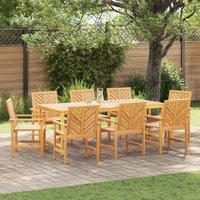 Berkfield Home Garden Dining Set 8 pcs Brown Standard Solid acacia wood