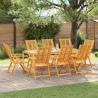Berkfield Home Reclining Garden Chairs 8 pcs Solid Wood Acacia