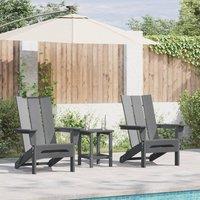 Berkfield Home 3 Piece Garden Lounge Set Light Grey HDPE