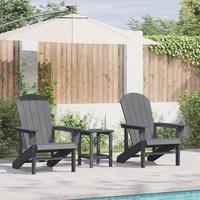 Berkfield Home 3 Piece Garden Lounge Set Light Grey HDPE