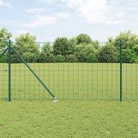 Berkfield Home Euro Fence with 13 Spike Posts 1.2x25 m Galvanised Steel Green in Silver