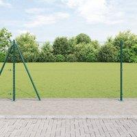 Berkfield Home Fencing Set Set of 2 Green Galvanized Steel, PVC 25 x 1.2 m