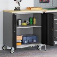 Berkfield Home Tool Cabinet with Wheels & Lockable Black 75x45x85 cm Steel | Size: 75 x 45 x 85 cm