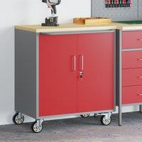 Berkfield Home Tool Cabinet with Wheels & Lockable Red 75x45x85 cm Steel | Size: 75 x 45 x 85 cm