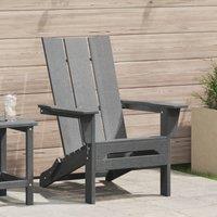 Berkfield Home Folding Adirondack Chair Light Grey 74.5x80.5x90 cm HDPE