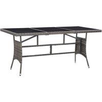Berkfield Home Garden Table Grey 170x80x74 cm Poly Rattan | Size: 170 x 80 x 74 cm