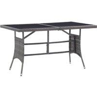 Berkfield Home Garden Table Grey 140x80x74 cm Poly Rattan | Size: 140 x 80 x 74 cm