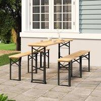 Berkfield Home Folding Beer Table 170x50x75/105 cm Solid Wood Fir in Brown
