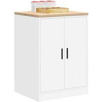 Berkfield Home Garage Storage Cabinet White 60x51x85 cm Solid Wood Pine | Size: 60 x 51 x 85 cm