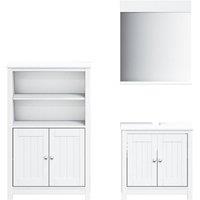 Berkfield Home 3 Piece Bathroom Furniture Set BERG White Solid Wood Pine