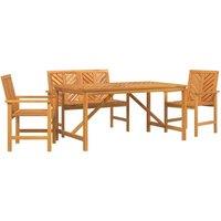 Berkfield Home 4 Piece Garden Dining Set Solid Wood Acacia in Brown