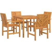 Berkfield Home 4 Piece Garden Dining Set Solid Wood Acacia in Brown