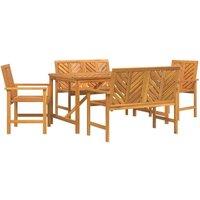 Berkfield Home 5 Piece Garden Dining Set Solid Wood Acacia in Brown