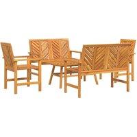 Berkfield Home 5 Piece Garden Lounge Set Solid Wood Acacia in Brown