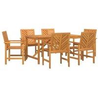 Berkfield Home 6 Piece Garden Dining Set Solid Wood Acacia in Brown