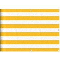 Berkfield Home Balcony Screen Yellow & White Stripe 75x1000 cm
