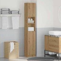 Berkfield Home Bathroom Cabinet Artisan Oak 32x25.5x190 cm Engineered Wood in Brown