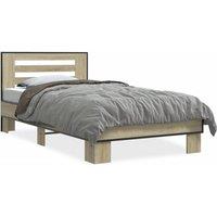 Berkfield Home Bed Frame without Mattress Sonoma Oak 75x190 cm Small Single in Light Oak