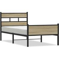 Berkfield Home Bed Frame without Mattress Sonoma Oak 90x190 cm Single Engineered Wood in Brown
