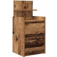Berkfield Home Bedside Cabinet with 2 Drawers Old Wood 38x34x80 cm in Brown | Size: 38 x 34 x 80 cm