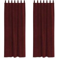 Berkfield Home Blackout Curtains with Hanging Loops 2 pcs Wine Red Velvet