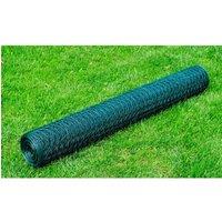 Berkfield Home Chicken Wire Fence Galvanised with PVC Coating 25x0.5 m Green