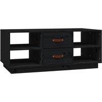 Berkfield Home Coffee Table Black 100x50x41 cm Solid Wood Pine | Size: 100 x 50 x 41 cm