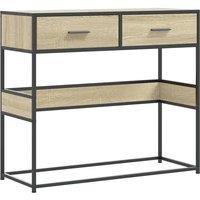 Berkfield Home Console Table Sonoma Oak 90x35x80 cm Engineered Wood in Light Oak | Size: 90 x 35 x 80 cm
