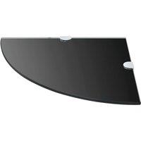Berkfield Home Corner Shelf with Chrome Supports Glass Black 35x35 cm
