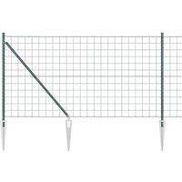 Berkfield Home Euro Fence with 13 Spike Posts 1.2x25 m Galvanised Steel Green