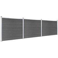 Berkfield Home Fence Panel Set WPC 526x146 cm Black in Charcoal