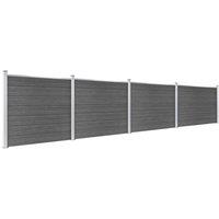 Berkfield Home Fence Panel Set WPC 699x146 cm Black