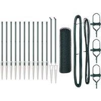 Berkfield Home Fencing Set Set of 2 Forest Green Metal, Plastic 25 x 0.5 m