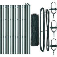 Berkfield Home Fencing Set Set of 2 Forest Green Powder-Coated Steel 25 x 0.5 m