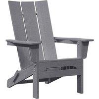 Berkfield Home Folding Adirondack Chair Light Grey 74.5x80.5x90 cm HDPE