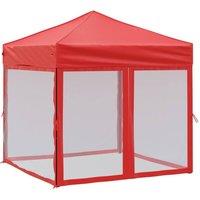 Berkfield Home Folding Party Tent with Sidewalls Red 2x2 m