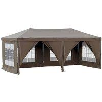 Berkfield Home Folding Party Tent with Sidewalls Taupe 3x6 m