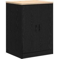 Berkfield Home Garage Storage Cabinet Black 60x51x85 cm Solid Wood Pine | Size: 60 x 51 x 85 cm
